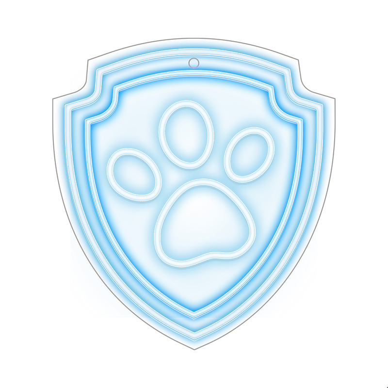 Hanging neon LED Paw Patrol on plexiglass - Paw OW-130246