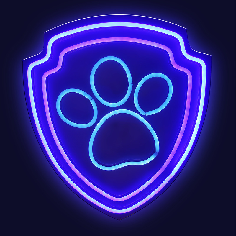 Hanging neon LED Paw Patrol on plexiglass - Paw OW-130246 - Billede 2