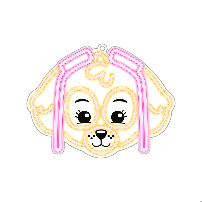 Hanging neon LED Paw Patrol on plexiglass - Skye OW-130546