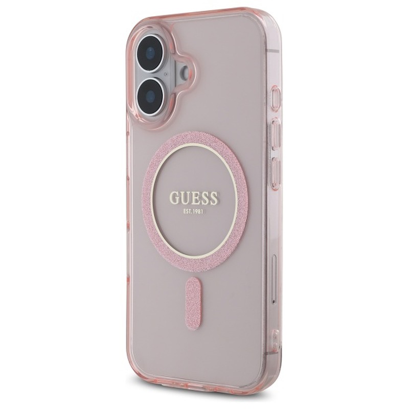 Guess HC MagSafe IML Glitter Circle case for iPhone 16 6,1" pink - Billede 2