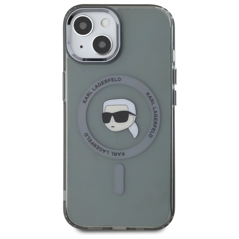 Karl Lagerfeld HC MagSafe IML Metal K. Head case for iPhone 15 6,1" black - Billede 3