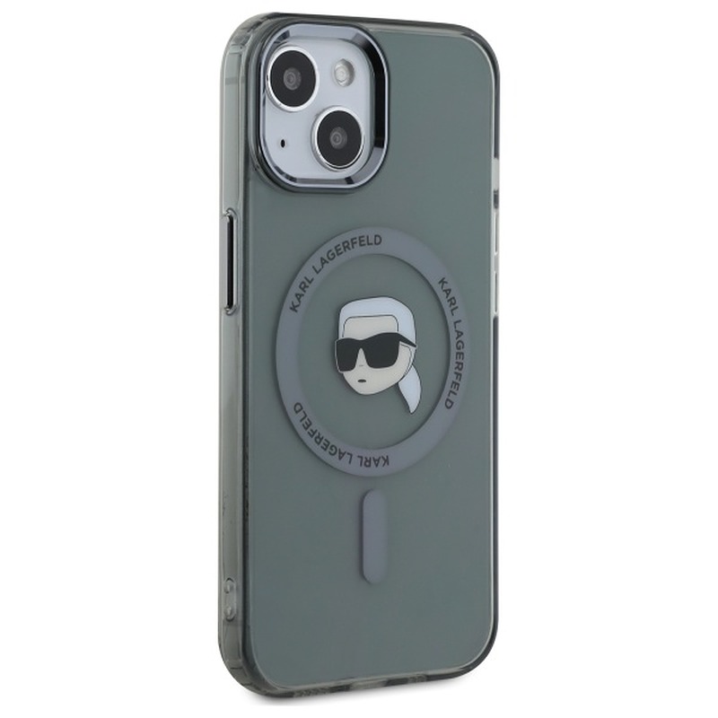 Karl Lagerfeld HC MagSafe IML Metal K. Head case for iPhone 15 6,1" black - Billede 4