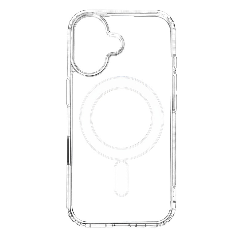 Anti Shock 1,5 mm Mag case for iPhone 16 6,1" transparent big hole + button - Billede 3