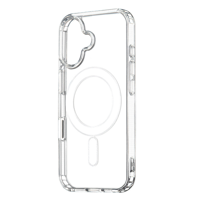 Anti Shock 1,5 mm Mag case for iPhone 16 Pro Max 6,9" transparent big hole + button - Billede 4