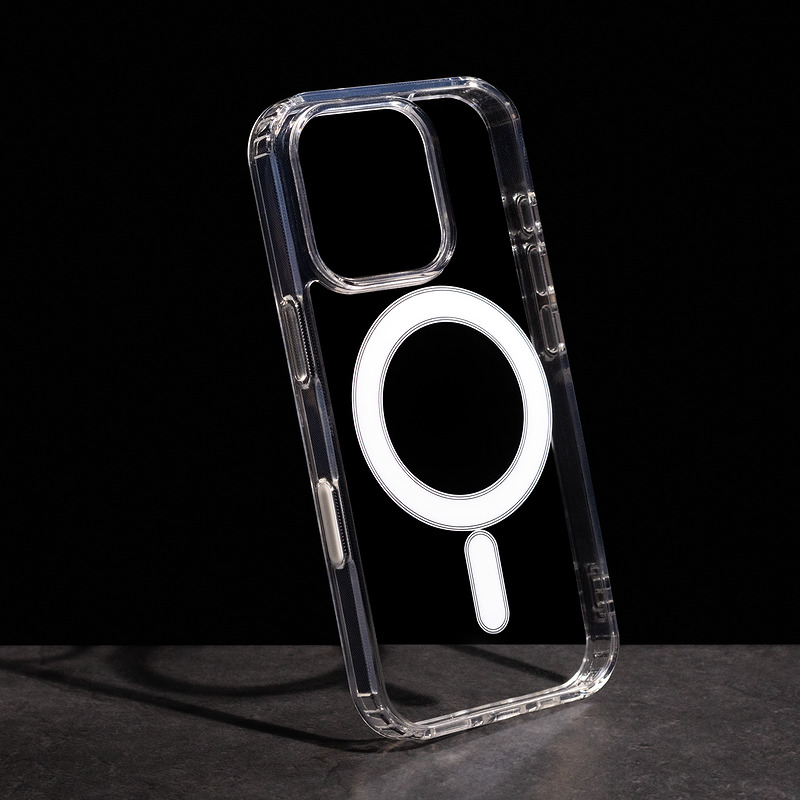 Anti Shock 1,5 mm Mag case for iPhone 16 Pro Max 6,9" transparent big hole + button - Billede 5