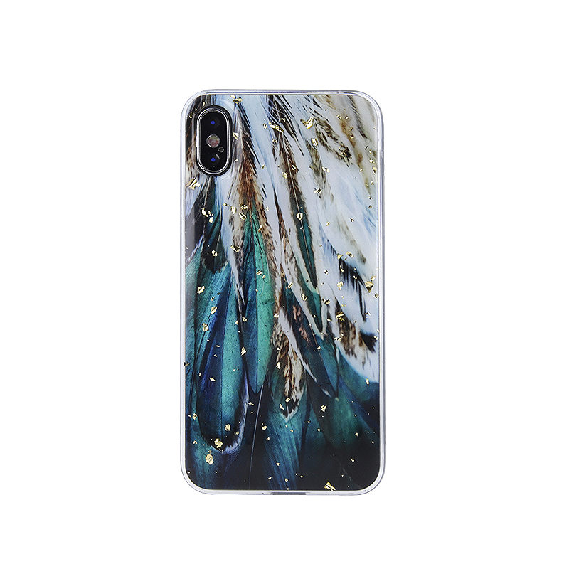 Gold Glam case for Xiaomi Redmi 14C 4G/ 14C 5G / Redmi A4 / POCO C75 feathers - Billede 2