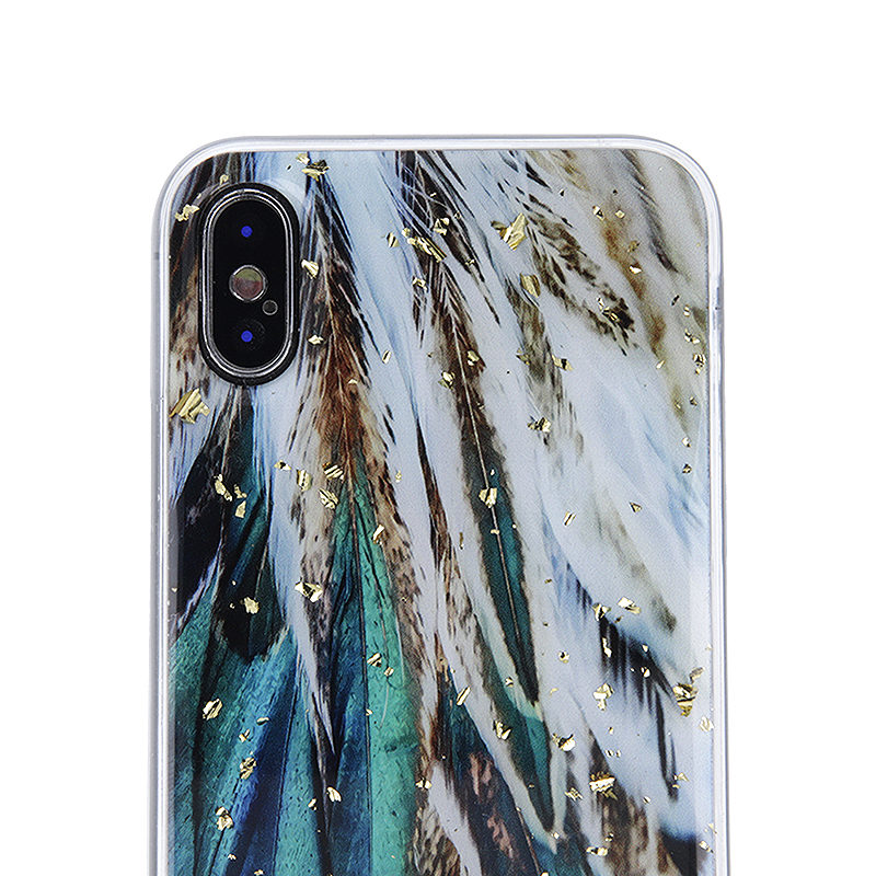 Gold Glam case for Xiaomi Redmi 14C 4G/ 14C 5G / Redmi A4 / POCO C75 feathers - Billede 4