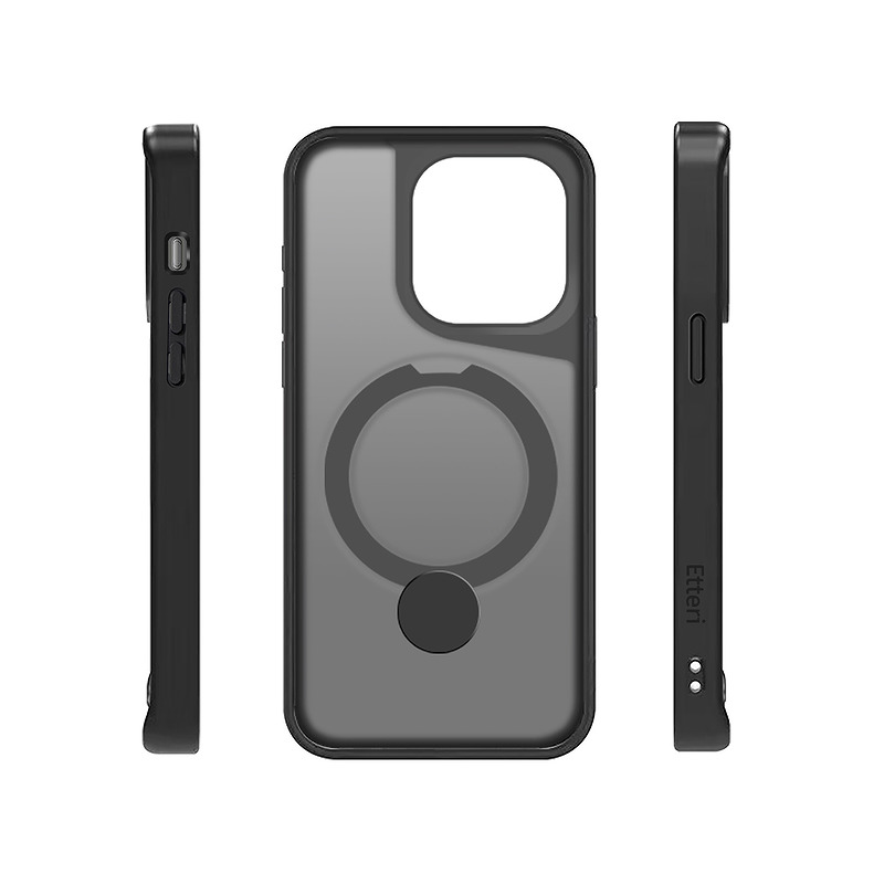Etteri Matt Mag Ring case for iPhone 15 Pro 6,1" black - Billede 4