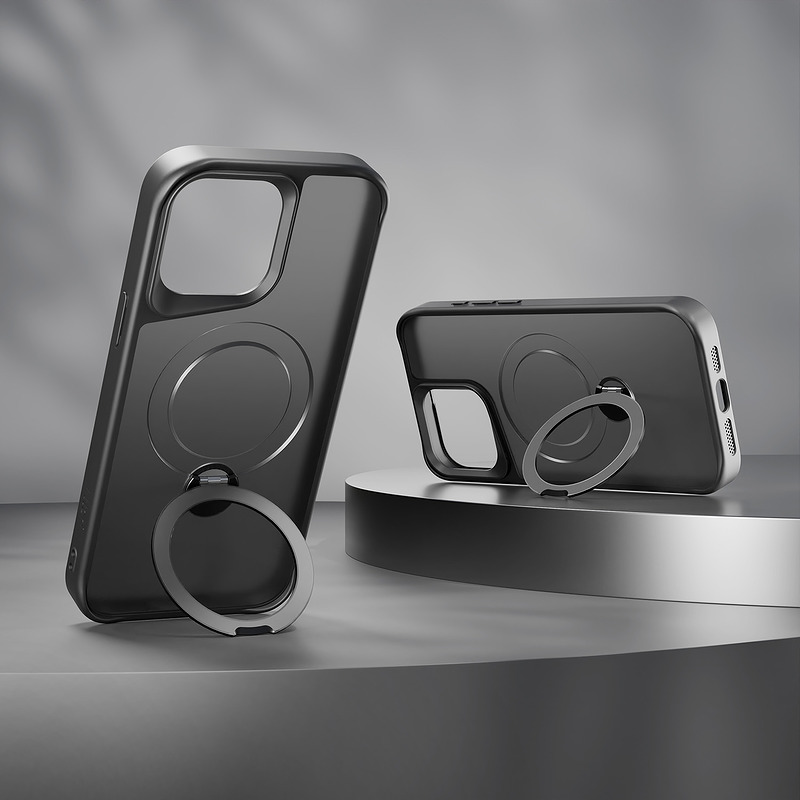 Etteri Matt Mag Ring case for iPhone 15 Pro Max 6,7" black - Billede 5