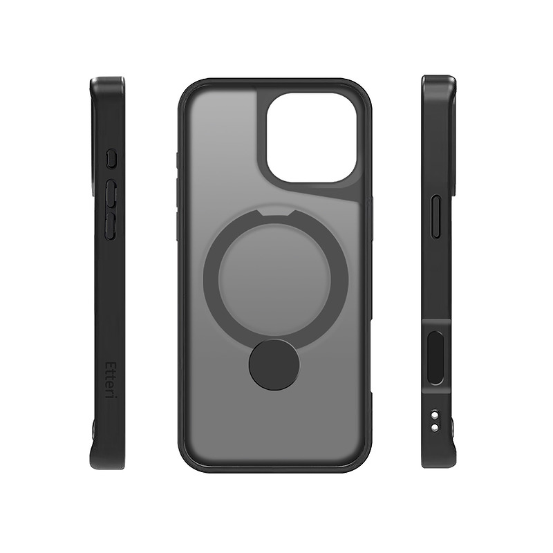 Etteri Matt Mag Ring case for iPhone 16 Pro Max 6,9" black - Billede 4