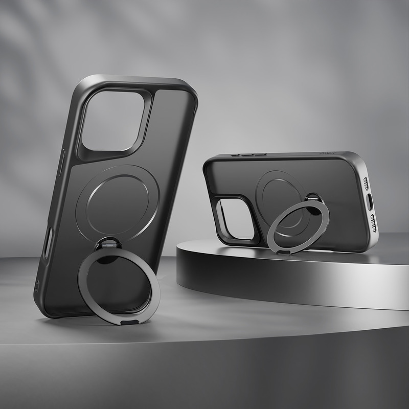 Etteri Matt Mag Ring case for iPhone 16 Pro Max 6,9" black - Billede 5