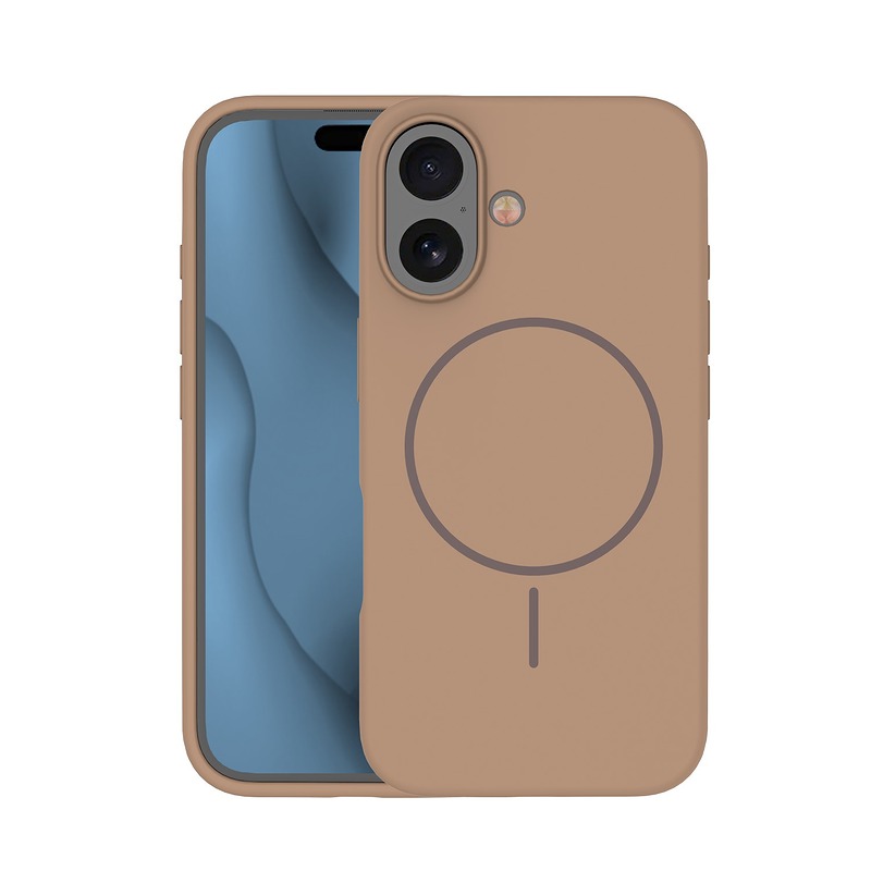 Silicone Thin Mag case for iPhone 16 6,1" brown