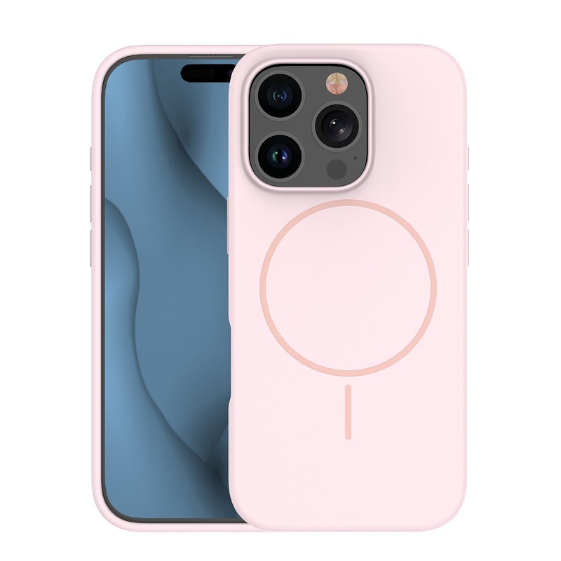 Silicone Thin Mag case for iPhone 14 6,1" light pink