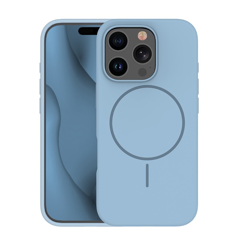 Silicone Thin Mag case for iPhone 15 Pro Max 6,7" light blue