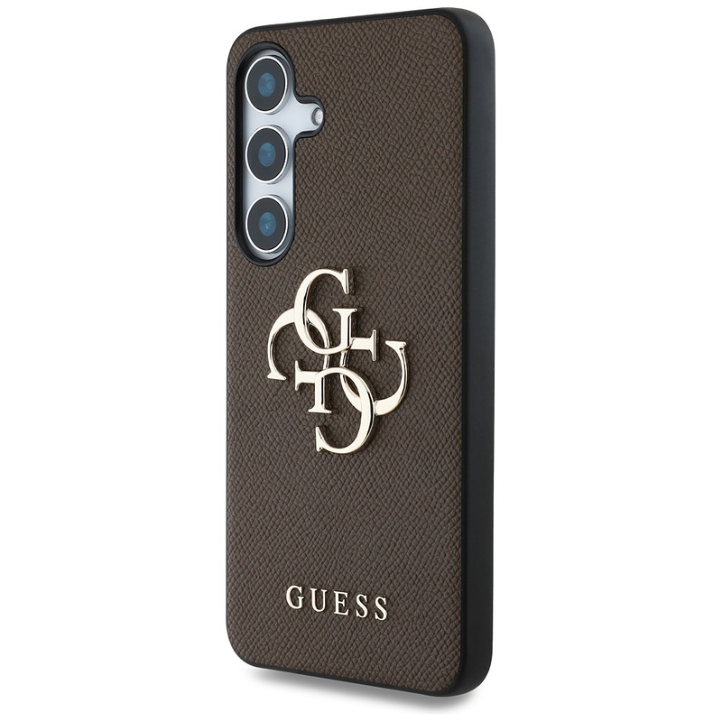 Guess HC PU Grained Big 4G and Classic Logo case for Samsung Galaxy S25 brown - Billede 2