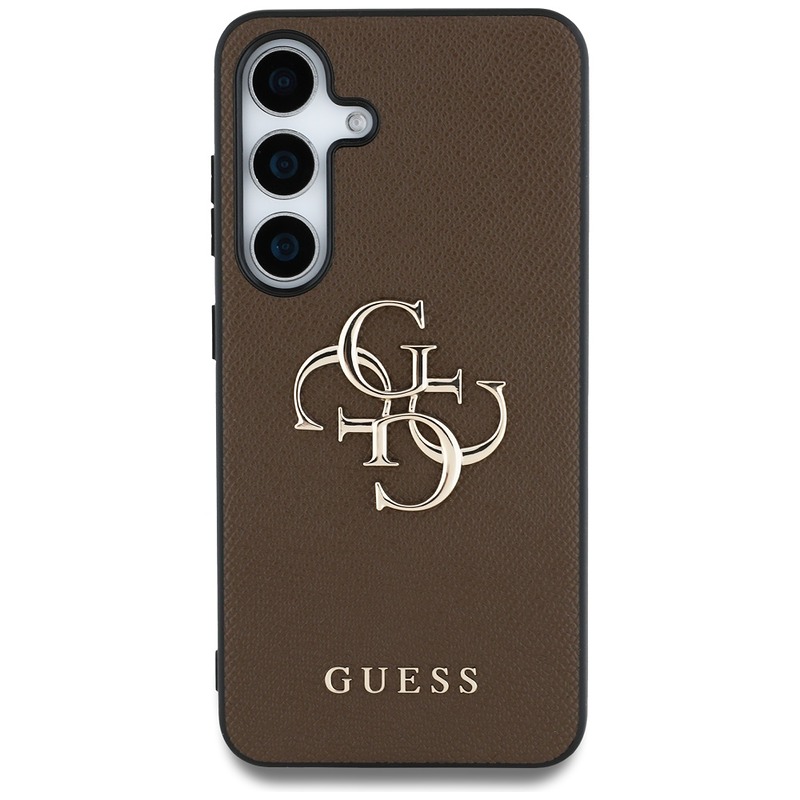 Guess HC PU Grained Big 4G and Classic Logo case for Samsung Galaxy S25 brown - Billede 3