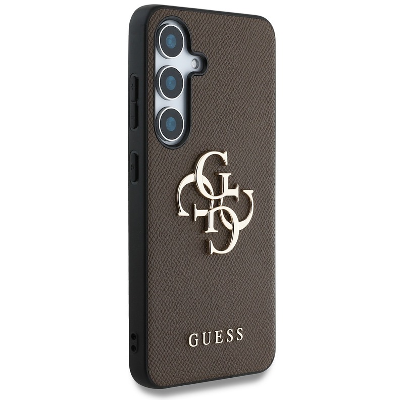 Guess HC PU Grained Big 4G and Classic Logo case for Samsung Galaxy S25 brown - Billede 4