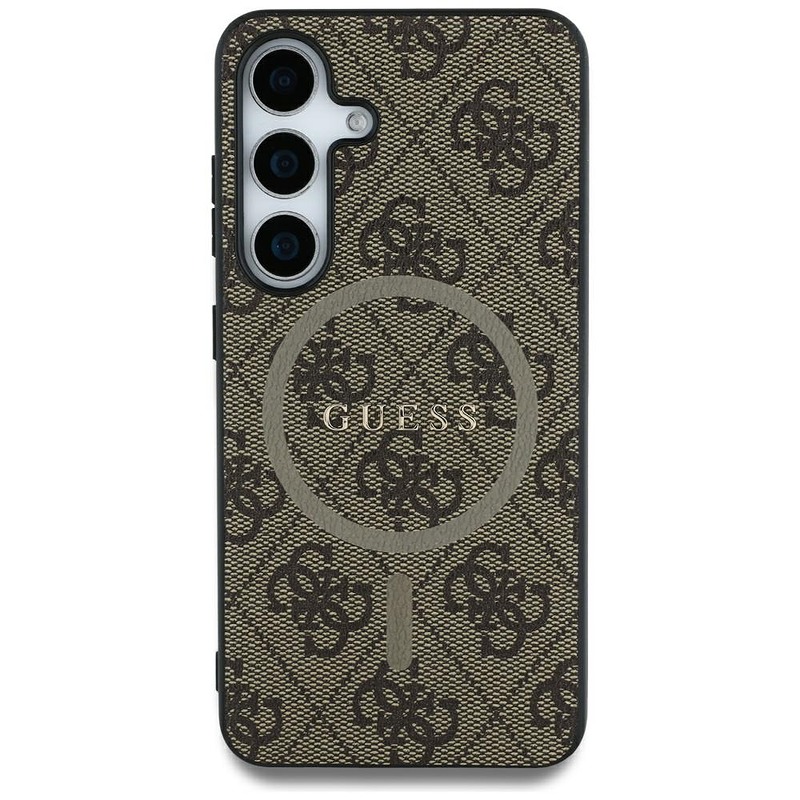 Guess HC Magnetic PU 4G Ring Classic Logo case for Samsung Galaxy S25 Ultra brown