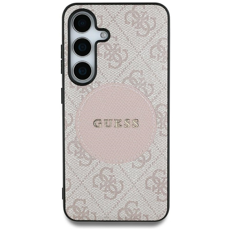 Guess HC MagSafe PU 4G Circle Classic Logo case for Samsung Galaxy S25 Ultra pink