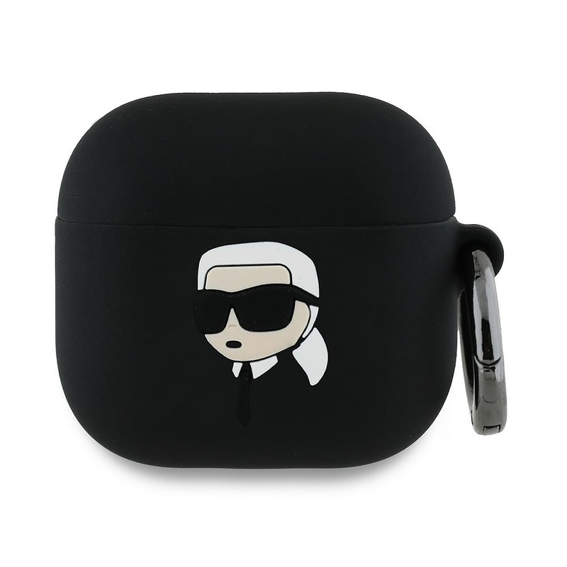 Karl Lagerfeld Cover for AirPods 4 Silicone Karl Head 3D Black