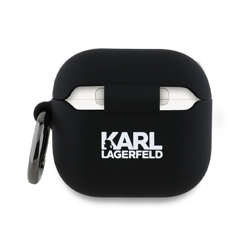 Karl Lagerfeld Cover for AirPods 4 Silicone Karl & Choupette Head 3D Black - Billede 2