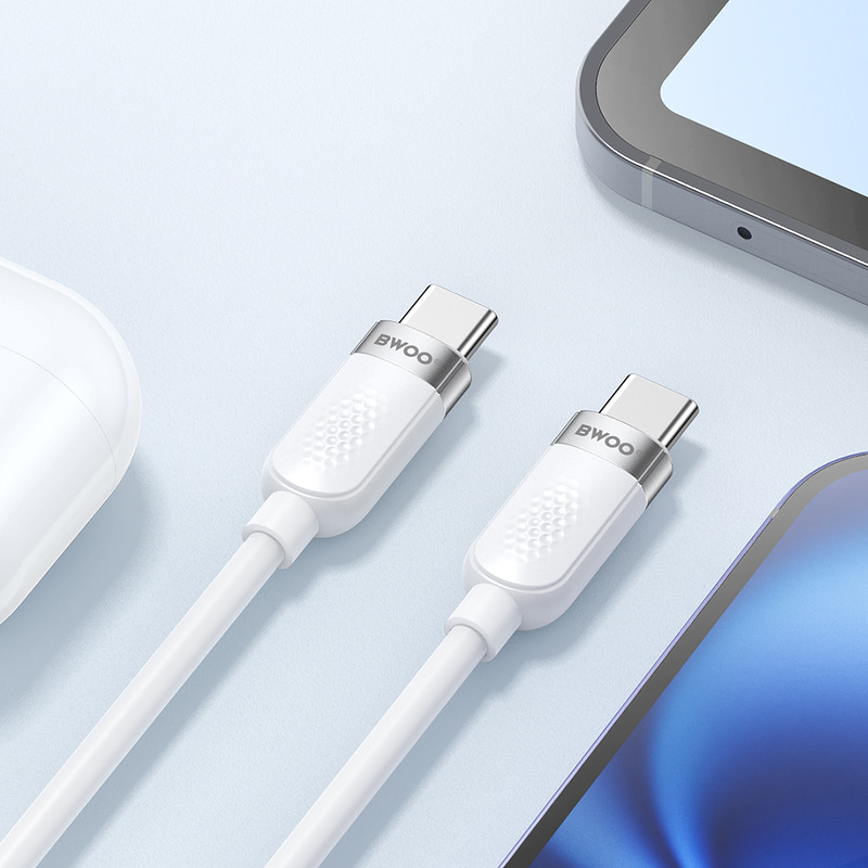 BWOO 65W cable USB-C - USB-C 1m white - Billede 5