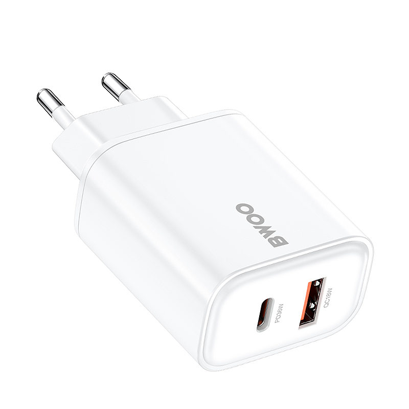 BWOO CDA207 PD 36W wall charger 1x USB-A + USB-C port white - Billede 3