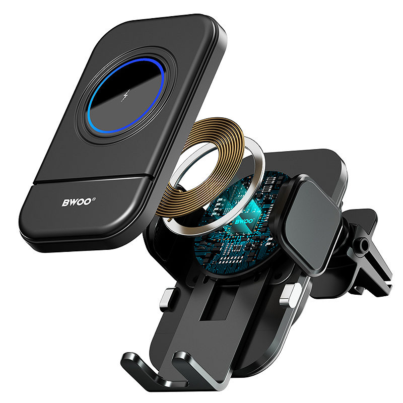 BWOO Automatic 15W Wireless Charger Car Holder ZJ137 - Billede 3