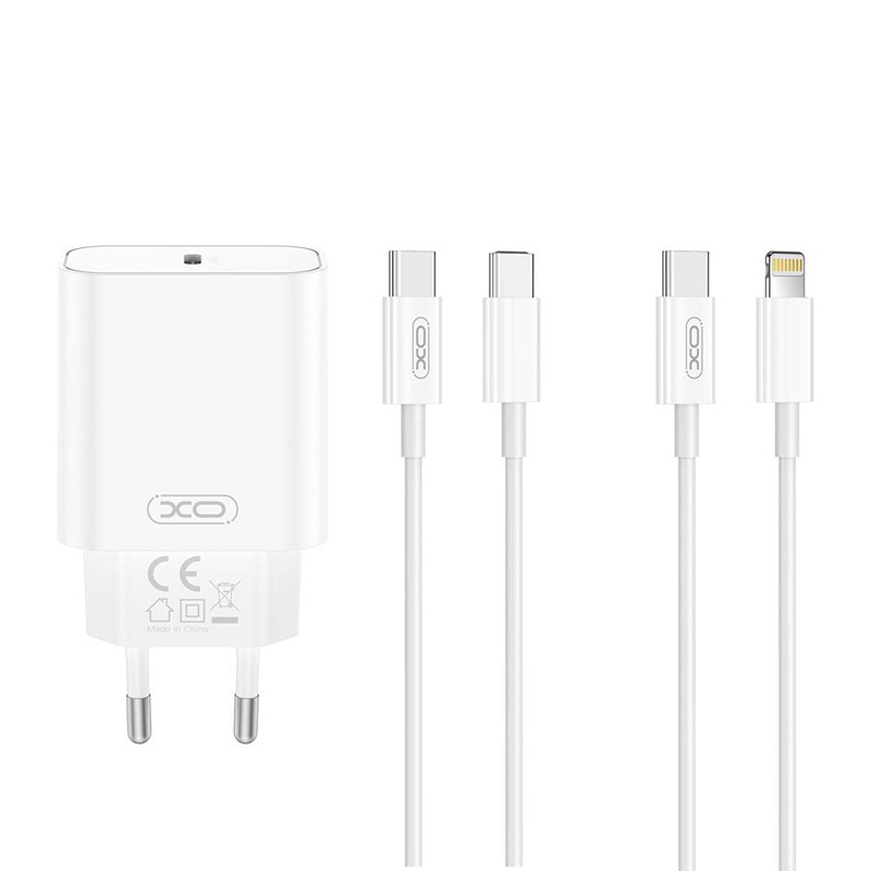 XO wall charger CE32 PD 20W 1x USB-C white + USB-C - USB-C cable
