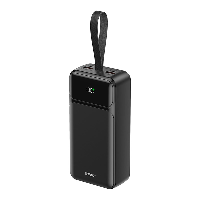 BWOO 65W power bank 30000 mAh 2x USB-A, 1 x USB-C with LCD display, black