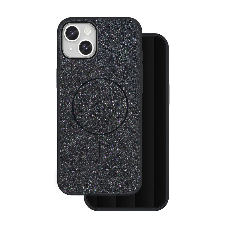 Glitter Thin Mag case for iPhone 14 6,1" black