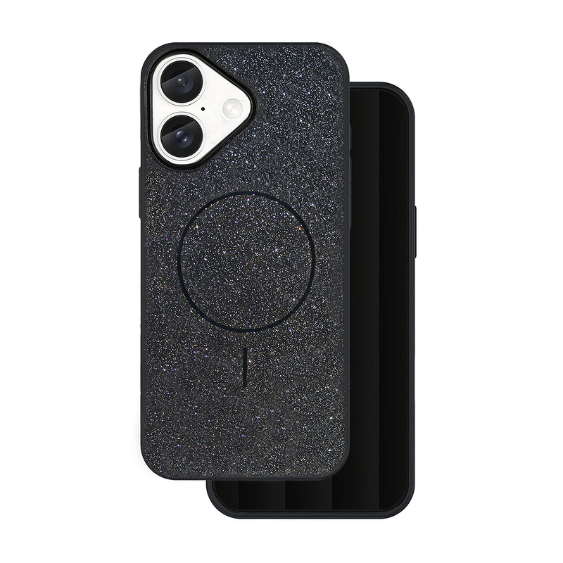 Glitter Thin Mag case for iPhone 16 6,1" black