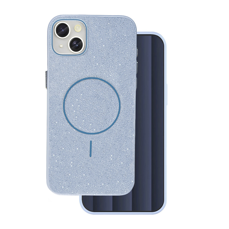 Glitter Thin Mag case for iPhone 13 6,1" blue