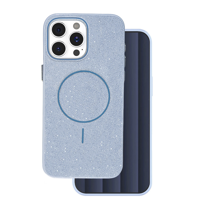 Glitter Thin Mag case for iPhone 16 Pro Max 6,9" blue