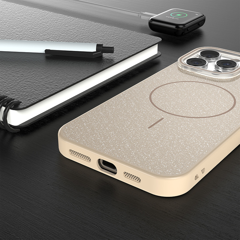 Glitter Thin Mag case for iPhone 16 6,1" brown - Billede 5