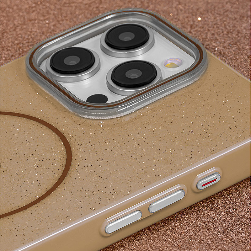 Glitter Thin Mag case for iPhone 16 Pro 6,3" brown - Billede 3