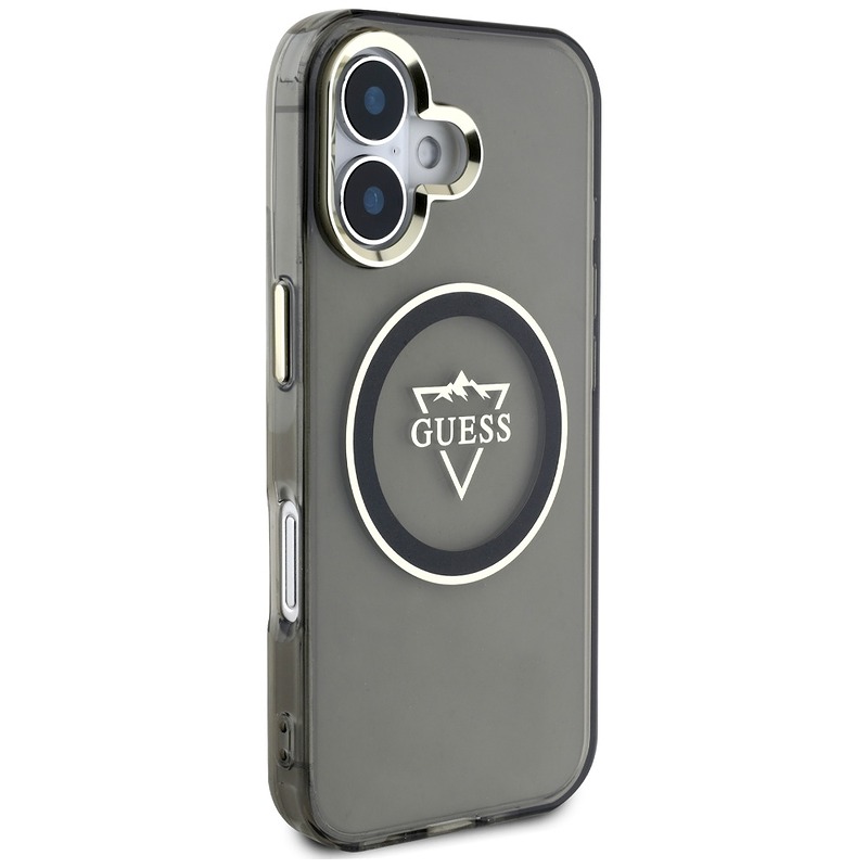 Guess Hardcase MagSafe IML Metal Mountain Logo Case for iPhone 16 6,1" Black - Billede 4