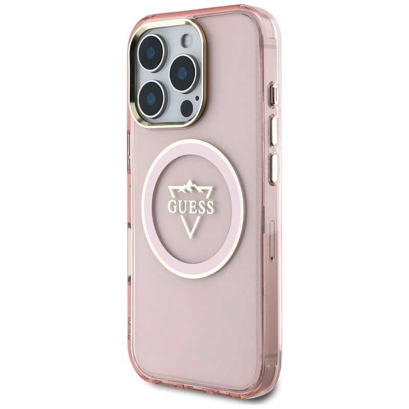 Guess Hardcase MagSafe IML Metal Mountain Logo Case for iPhone 16 Pro 6,3" Pink - Billede 2