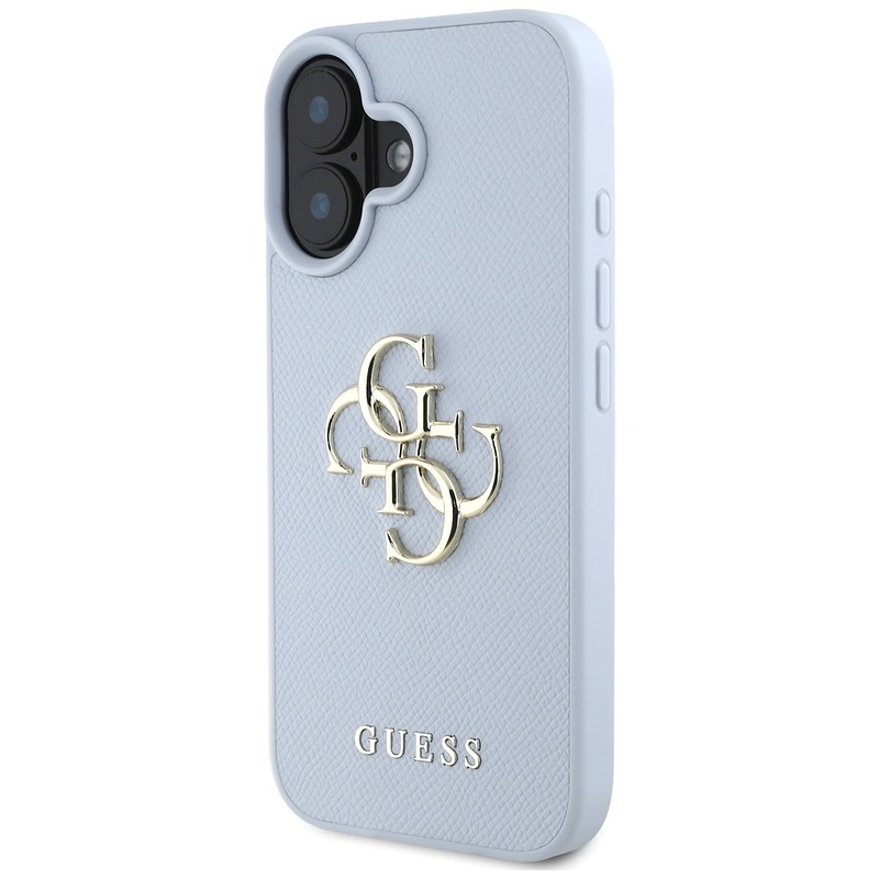 Guess Hardcase PU Grained Big 4G and Classic Logo Case for iPhone 16 6,1" Blue - Billede 2