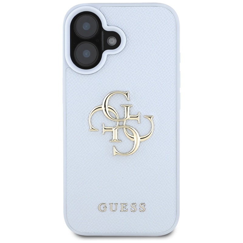 Guess Hardcase PU Grained Big 4G and Classic Logo Case for iPhone 16 6,1" Blue - Billede 3