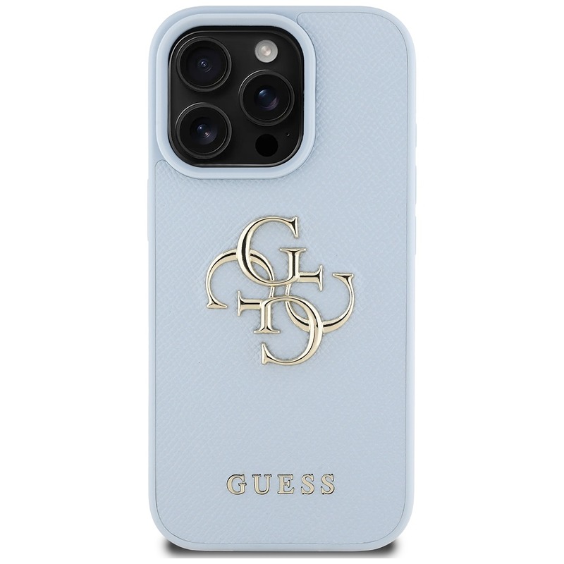 Guess Hardcase PU Grained Big 4G and Classic Logo Case for iPhone 16 Pro Max 6,9" Blue - Billede 3