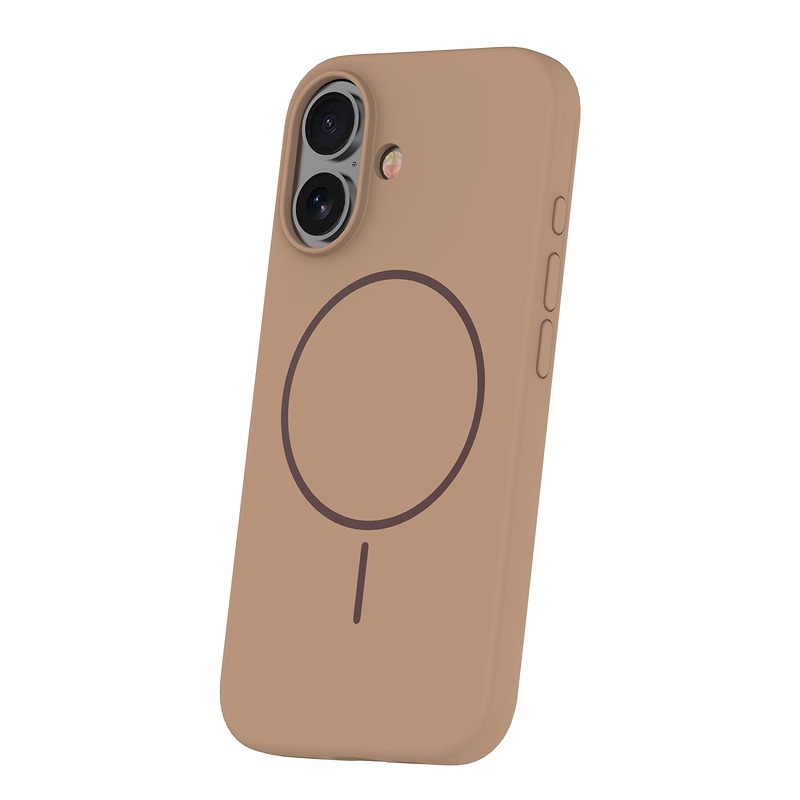 Silicone Thin Mag case for iPhone 16e / 17e brown - Billede 2