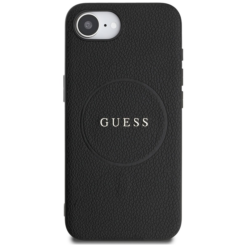Guess HC MagSafe PU Grained Gold Ring case for iPhone 16e Black - Billede 3