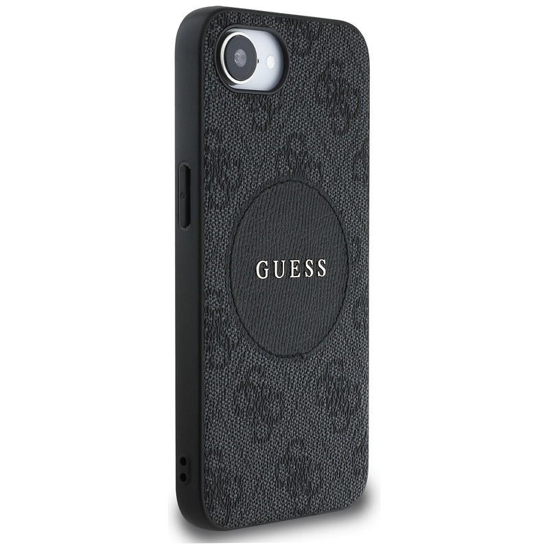 Guess HC MagSafe PU 4G Circle with Classic Logo case for iPhone 16e Black - Billede 4