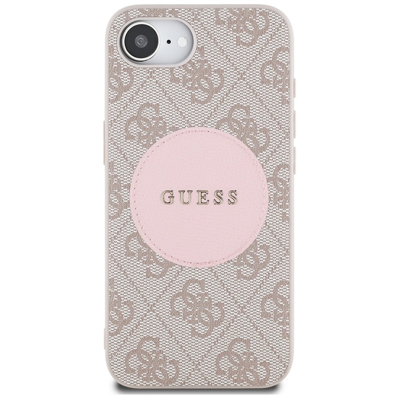 Guess HC MagSafe PU 4G Circle with Classic Logo case for iPhone 16e Pink - Billede 3