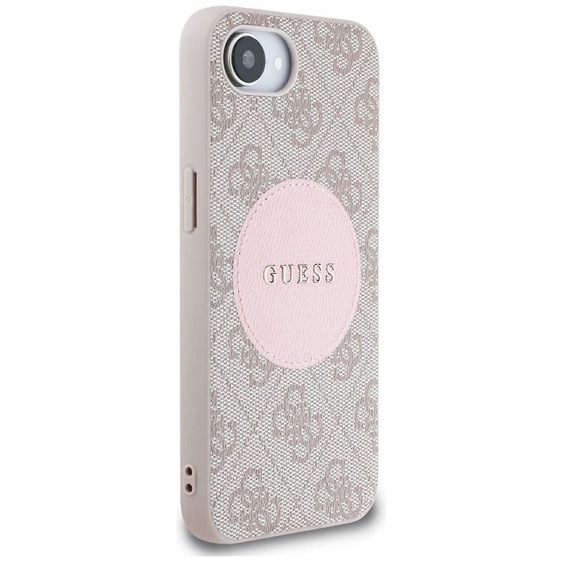Guess HC MagSafe PU 4G Circle with Classic Logo case for iPhone 16e Pink - Billede 4
