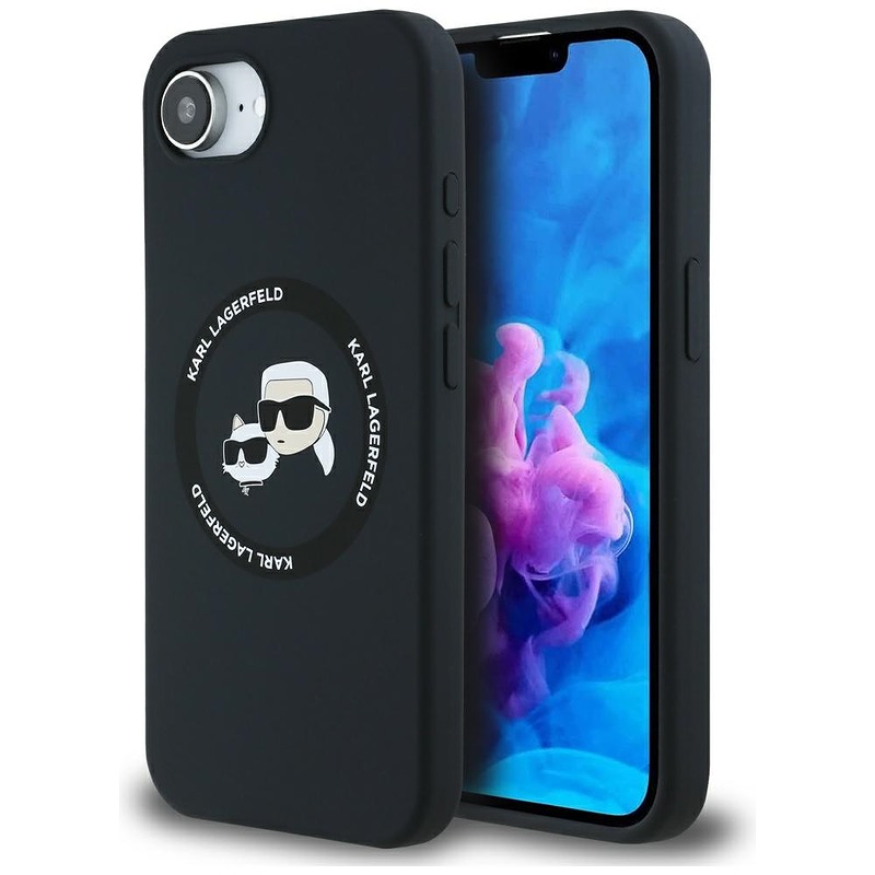 Karl Lagerfeld HC MagSafe Silicone Double Heads case for iPhone 16e Black