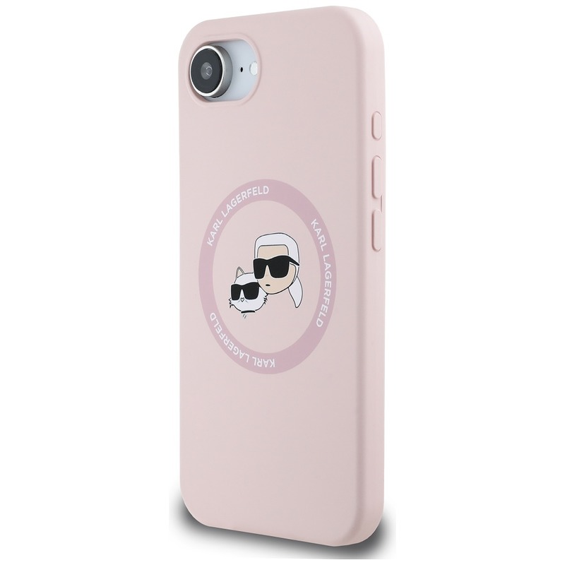 Karl Lagerfeld HC MagSafe Silicone Double Heads case for iPhone 16e Pink - Billede 2