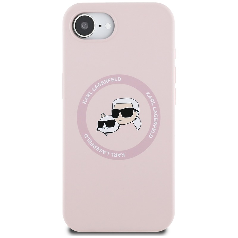Karl Lagerfeld HC MagSafe Silicone Double Heads case for iPhone 16e Pink - Billede 3