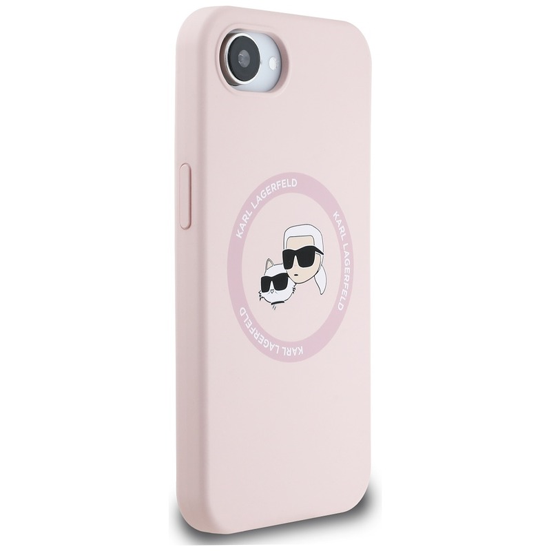 Karl Lagerfeld HC MagSafe Silicone Double Heads case for iPhone 16e Pink - Billede 4